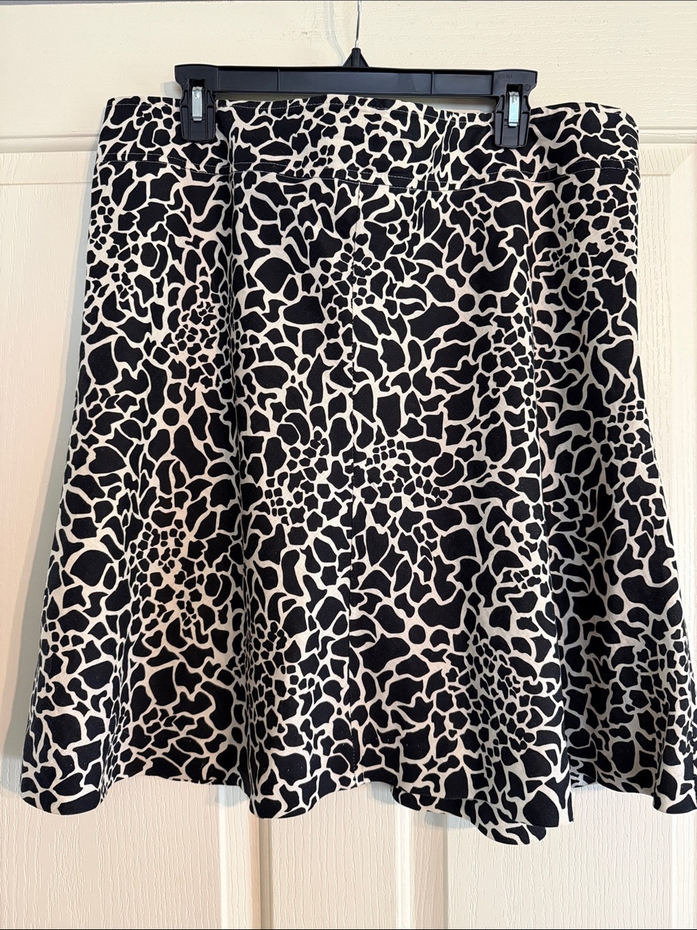 Merona Black & White Animal-Print Linen Skirt
